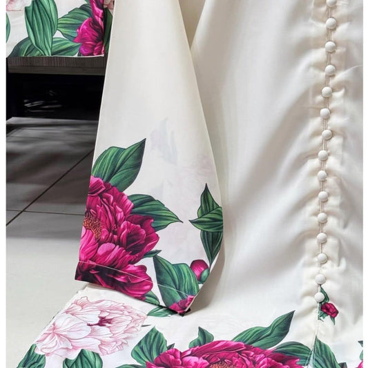 Female Dress Shamoz Silk Printed White